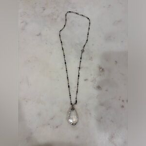 Necklace with Clear Drop Pendant